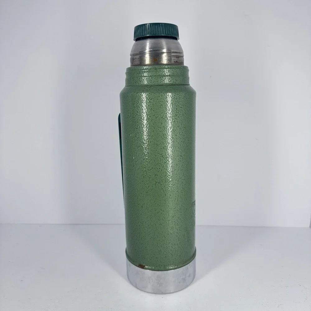 Stanley Classic Green Hammertone Vacuum Thermos Bottle 1 Qt Steel READ - Picture 7 of 13